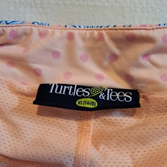 Turtles & Tees girls size XL or 14/16 skirt with modesty shorts, peach & blue - Picture 4 of 5